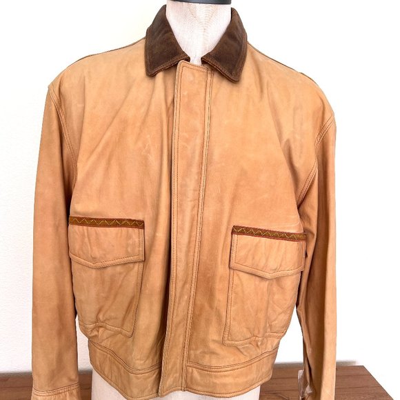 90's NWT - M.Julian Adventures - Leather Jacket - Southwestern - Size XL
